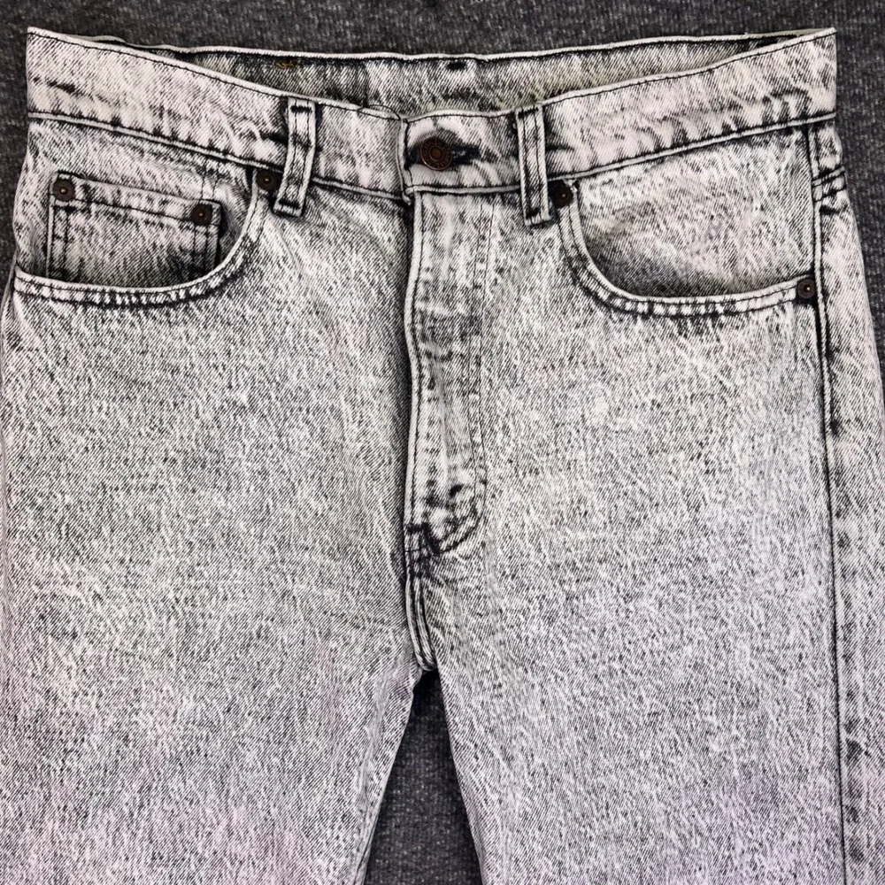 Vintage 80s Levis 505 Jeans Mens 31x31 Acid Wash Grey Made in USA Straight Leg